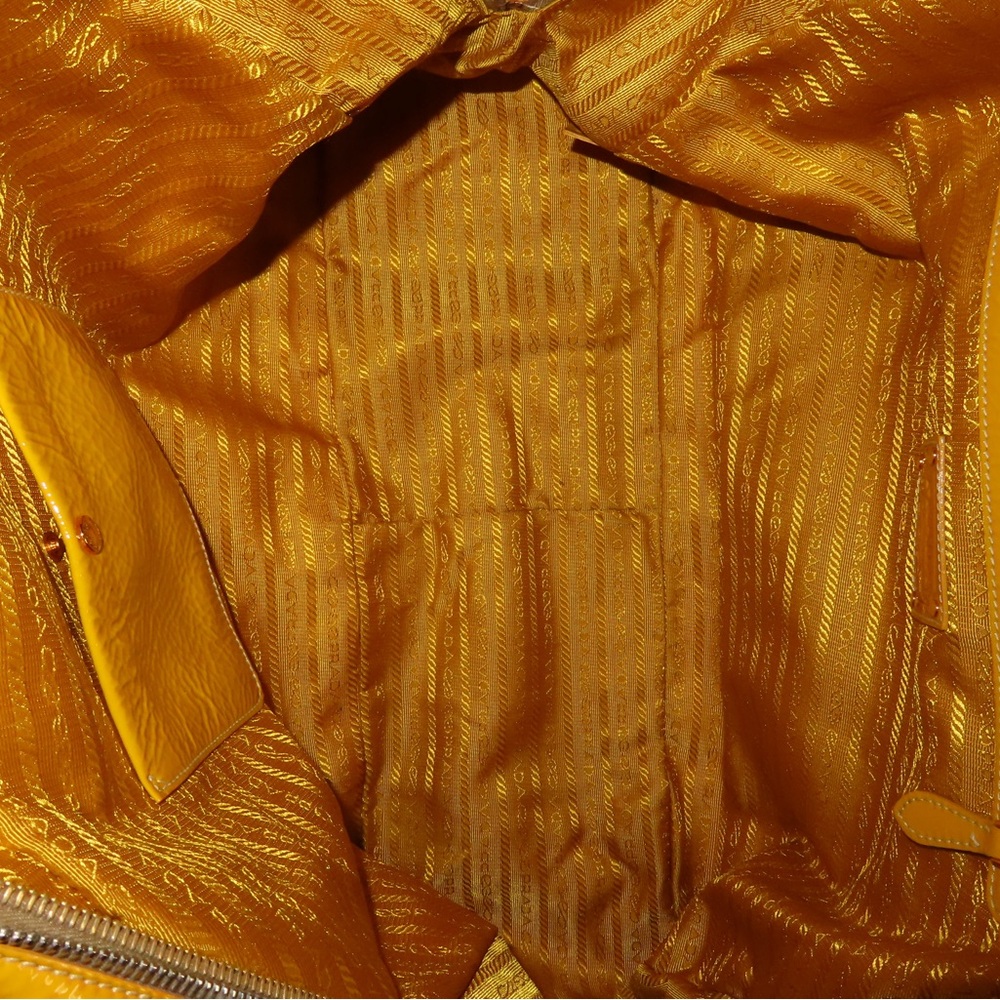 Prada Glossy Yellow Patent Leather Tote - Picture 4 of 9